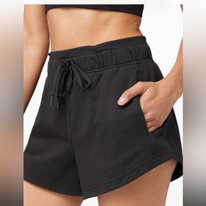 Lululemon Black Inner Glow Drawstring Shorts Size 2